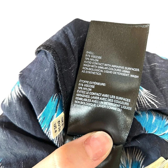 Whistles Coral Print Frill Jumpsuit Black Blue Size US 4 - Picture 10 of 10